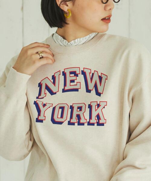 coen（コーエン）の「ヘビー裏起毛ロゴプリントスウェット（WEB限定カラー）（スウェット・レディース・ブラック/ライトグレー/ナチュラル/ネイビー/ダークグリーン・M/L）」の8枚目の写真