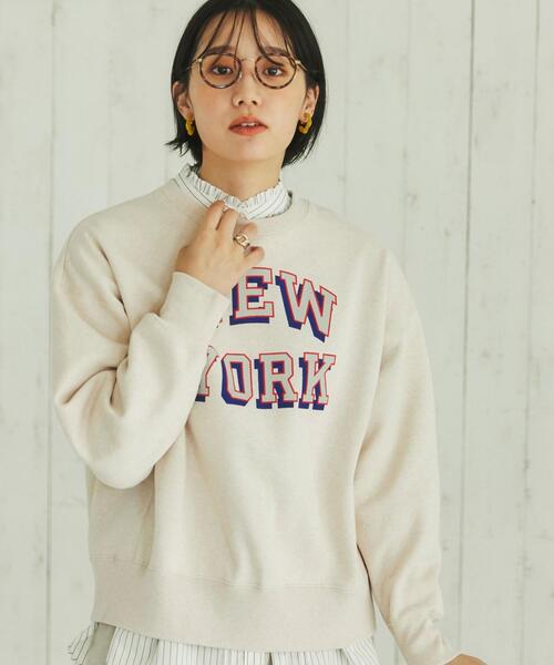 coen（コーエン）の「ヘビー裏起毛ロゴプリントスウェット（WEB限定カラー）（スウェット・レディース・ブラック/ライトグレー/ナチュラル/ネイビー/ダークグリーン・M/L）」の9枚目の写真