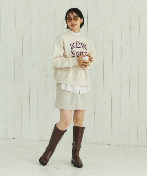 coen（コーエン）の「ヘビー裏起毛ロゴプリントスウェット（WEB限定カラー）（スウェット・レディース・ブラック/ライトグレー/ナチュラル/ネイビー/ダークグリーン・M/L）」の10枚目の写真