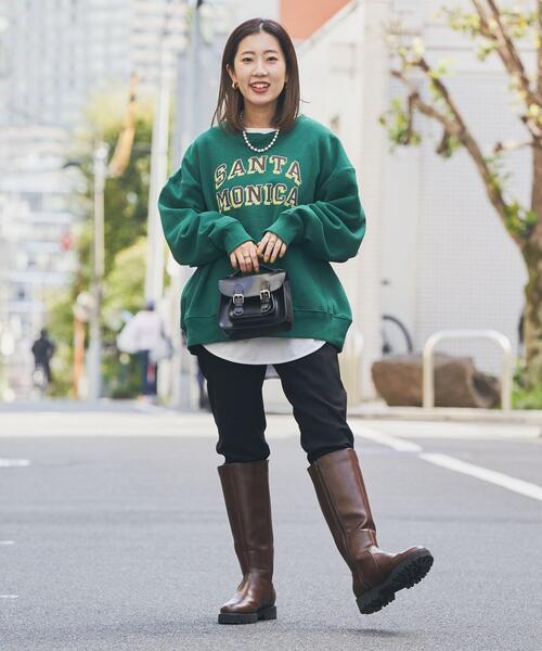 coen（コーエン）の「ヘビー裏起毛ロゴプリントスウェット（WEB限定カラー）（スウェット・レディース・ブラック/ライトグレー/ナチュラル/ネイビー/ダークグリーン・M/L）」の16枚目の写真