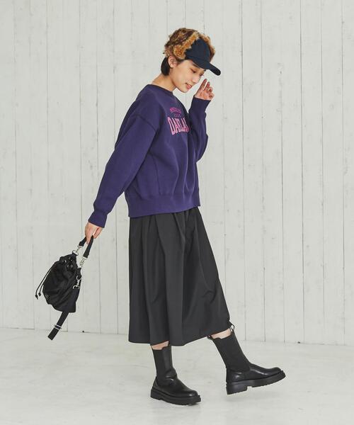 coen（コーエン）の「ヘビー裏起毛ロゴプリントスウェット（WEB限定カラー）（スウェット・レディース・ブラック/ライトグレー/ナチュラル/ネイビー/ダークグリーン・M/L）」の18枚目の写真