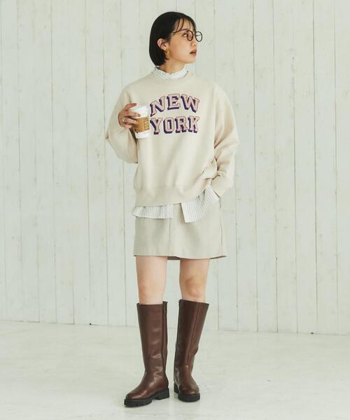 coen（コーエン）の「ヘビー裏起毛ロゴプリントスウェット（WEB限定カラー）（スウェット・レディース・ナチュラル/ダークグリーン/ブラック/ネイビー/ライトグレー・L/M）」の16枚目の写真
