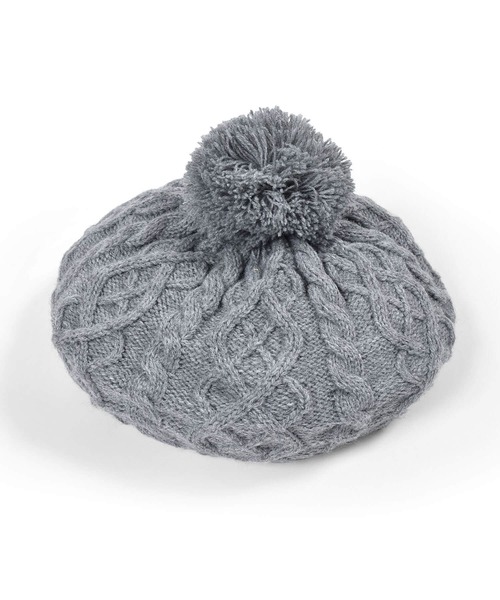 BeBe(ベベ)の「BeBe/ケーブル編みニットベレー(48~56cm)(ハンチング/ベレー帽・キッズ・グレー/ピンク・SMALL/MEDIUM)」の11枚目の写真