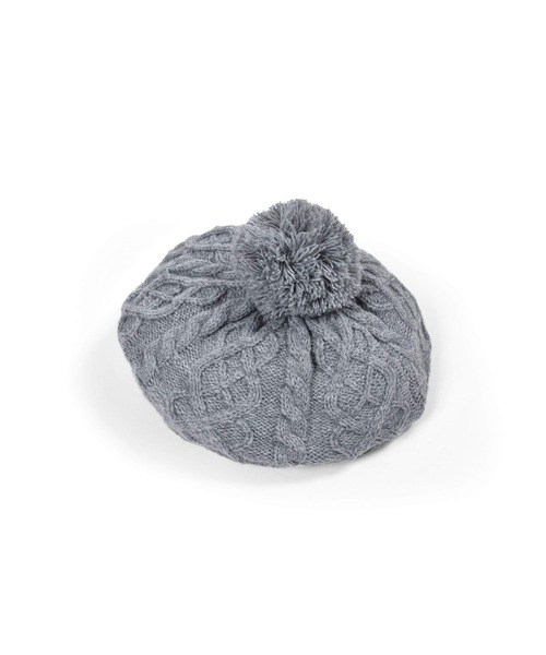 BeBe(ベベ)の「BeBe/ケーブル編みニットベレー(48~56cm)(ハンチング/ベレー帽・キッズ・グレー/ピンク・SMALL/MEDIUM)」の9枚目の写真