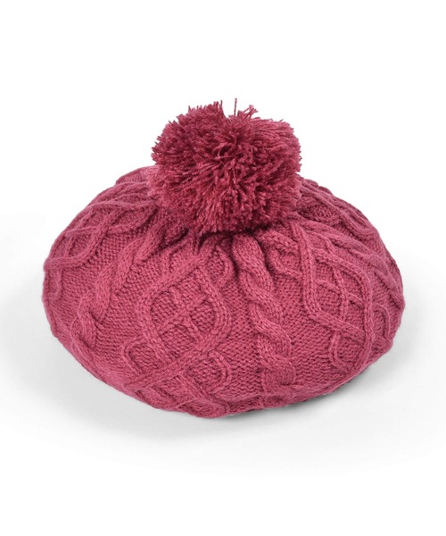 BeBe(ベベ)の「BeBe/ケーブル編みニットベレー(48~56cm)(ハンチング/ベレー帽・キッズ・グレー/ピンク・SMALL/MEDIUM)」の6枚目の写真