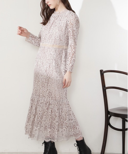 JILL STUART(ジルスチュアート)の「◆グレースレースドレス(ドレス・レディース・ベージュ/グリーン・2/0/4)」の2枚目の写真