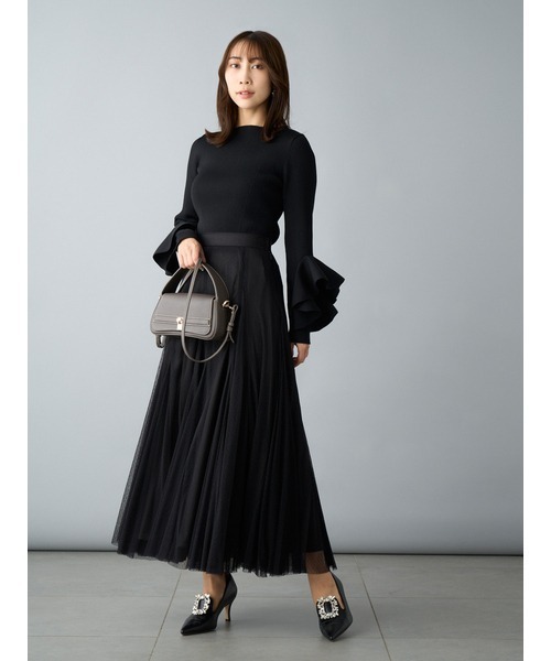 フォクシー スカート F レディース 新品同様 黒 チュール FOXEY