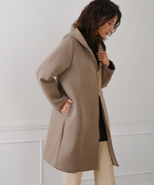 値下げna.e wool\u0026Cashmere Hoodie Coat_olive