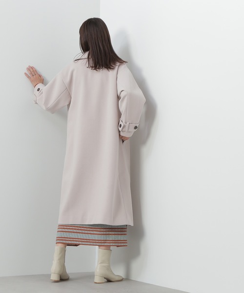 N.(N. Natural Beauty Basic)(エヌエヌナチュラルビューティーベーシック)の「【S Size Line】◆袖ベルトステンカラーロングコート(ステンカラーコート・レディース・杢グレー/チェック/オフホワイト・SMALL/MEDIUM)」の11枚目の写真