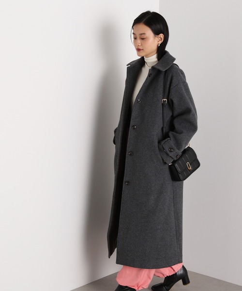 N.(N. Natural Beauty Basic)(エヌエヌナチュラルビューティーベーシック)の「【S Size Line】◆袖ベルトステンカラーロングコート(ステンカラーコート・レディース・杢グレー/チェック/オフホワイト・SMALL/MEDIUM)」の21枚目の写真