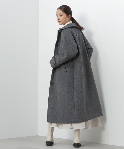 N.(N. Natural Beauty Basic)(エヌエヌナチュラルビューティーベーシック)の「【S Size Line】◆袖ベルトステンカラーロングコート(ステンカラーコート・レディース・杢グレー/チェック/オフホワイト・SMALL/MEDIUM)」の19枚目の写真