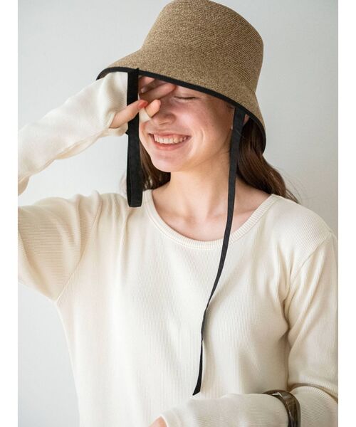 Ungrid（アングリッド）の「リボンデザイン雑材バケットハット（ハット・レディース・ベージュ・FREE）」の3枚目の写真