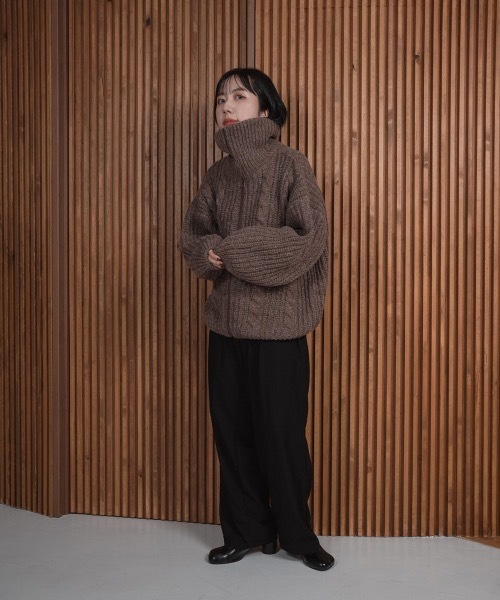 lawgy（ラウジー）の「cable zip knit outer（ニット/セーター