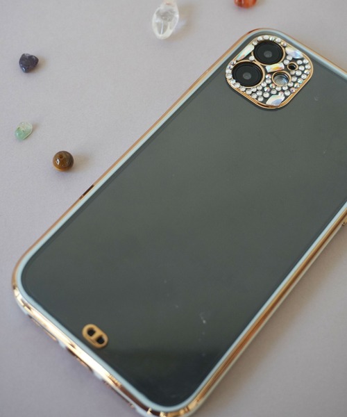 セール】【 iPhone14 / 14pro 対応 】 ラインストーン メタリック