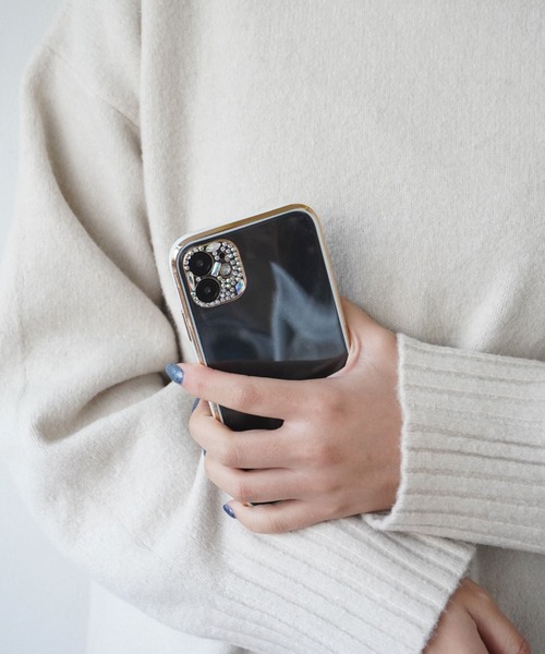 セール】【 iPhone14 / 14pro 対応 】 ラインストーン メタリック