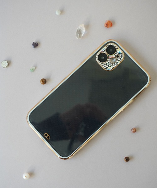 セール】【 iPhone14 / 14pro 対応 】 ラインストーン メタリック