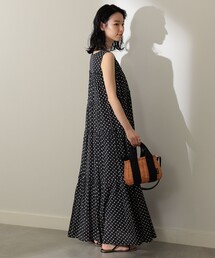ヌキテパ　ギャザーノースリーブワンピース　コットン　オレンジベージュ　ロング ヌキテパ ギャザーノースリーブワンピース コットン オレンジ