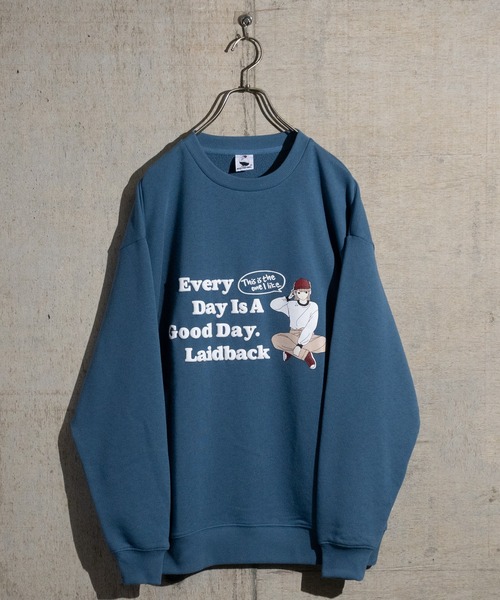 Red Cap Girl（レッドキャプガール）の「【a-r】〔25SS新柄追加〕〔Red Cap Girl/レッドキャップガール〕 RCGフロント/バック イラストプリント ルーズシルエット クルーネックスウェット（スウェット・メンズ・ブルー/ブラック/ホワイト/アッシュグレー/グレー系その他/カーキ/ブルー系その他/ダークグレー/アイボリー/ネイビー/グレー系その他2/グレー系その他3/ホワイト系その他/オートミール/オレンジ/ネイビー系1/ダークグリーン/ライトグレー系1/ブラック系1/グレー系/ネイビー系2/ブルー系その他2/ホワイト系その他2/ブラック系その他・MEDIUM/LARGE/X-LARGE）」の20枚目の写真
