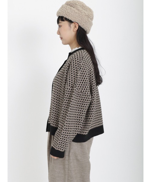 Samansa Mos2(サマンサ モスモス)の「ジャカード柄編みカーディガン(カーディガン/ボレロ・レディース・ブルー/グリーン/チャコール・フリ-)」の12枚目の写真