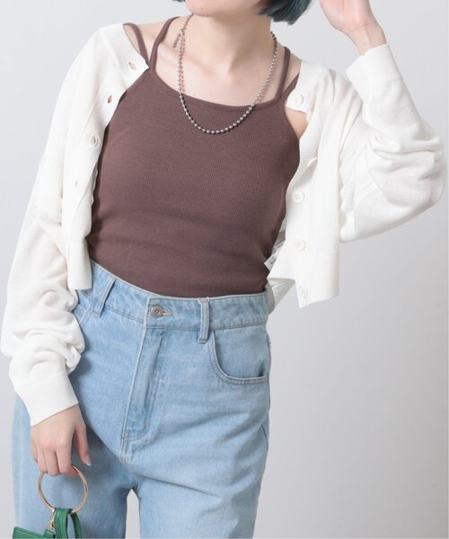 RAY CASSIN（レイカズン）の「カップ付きキャミソール（キャミソール・レディース・ブラック/サックスブルー/ブラウン/キナリ・FREE）」の3枚目の写真