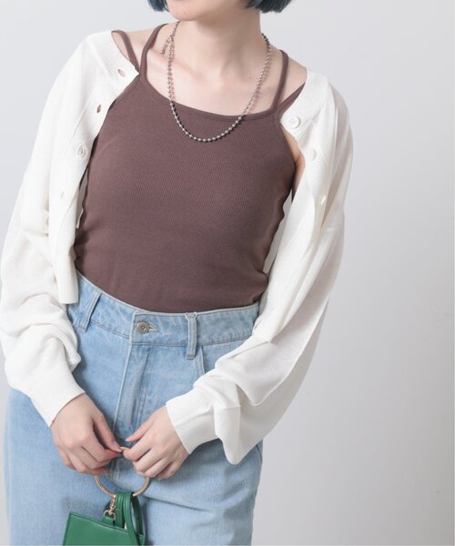 RAY CASSIN（レイカズン）の「カップ付きキャミソール（キャミソール・レディース・ブラック/サックスブルー/ブラウン/キナリ・FREE）」の8枚目の写真