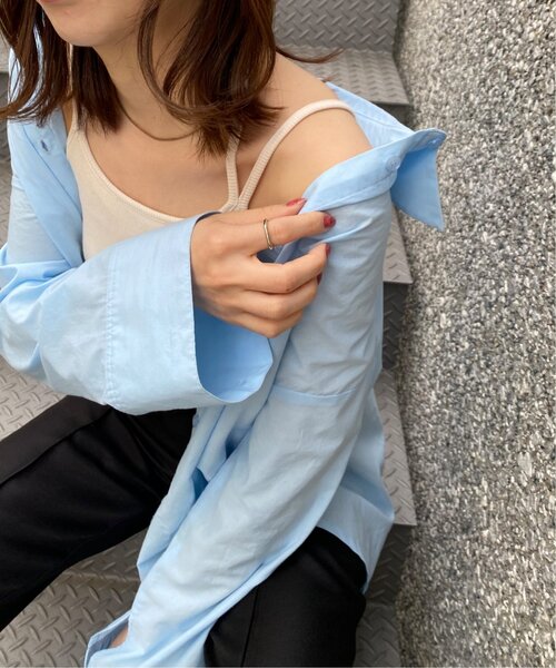 RAY CASSIN（レイカズン）の「カップ付きキャミソール（キャミソール・レディース・ブラック/サックスブルー/ブラウン/キナリ・FREE）」の5枚目の写真