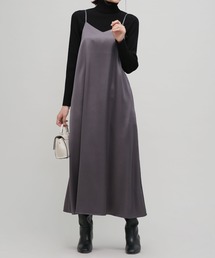 NANO universe | LB.03/サテンフレアキャミワンピース(ワンピース)