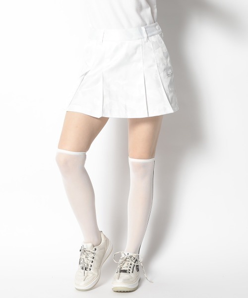 マークアンドロナスカート MARK&LONA マークアンドロナ スカート 黒×白 ウエストゴム ロゴ