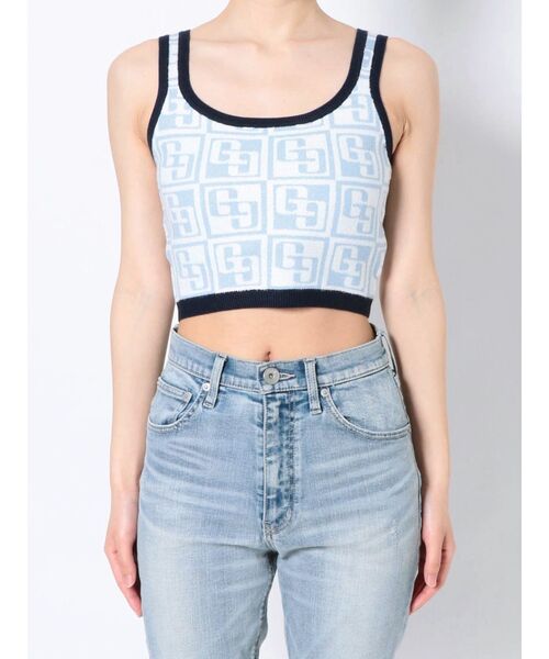 GYDA（ジェイダ）の「GG TILE PATTERN ニットタンクトップ（ニット/セーター・レディース・ブラック/ライトブルー・FREE）」の14枚目の写真