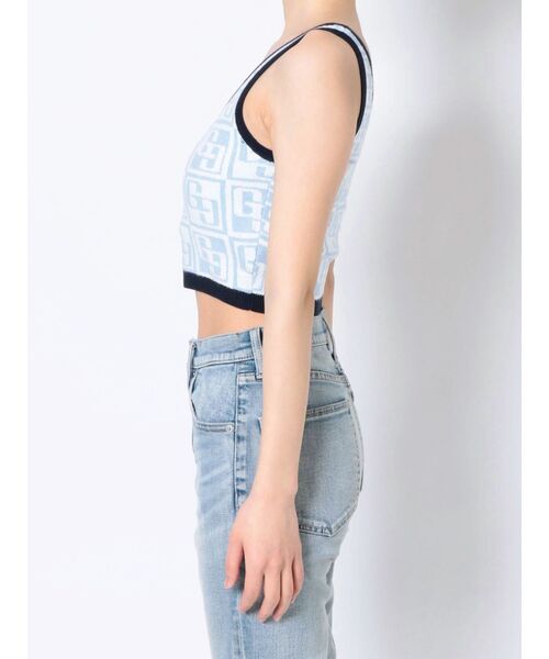 GYDA（ジェイダ）の「GG TILE PATTERN ニットタンクトップ（ニット/セーター・レディース・ブラック/ライトブルー・FREE）」の9枚目の写真