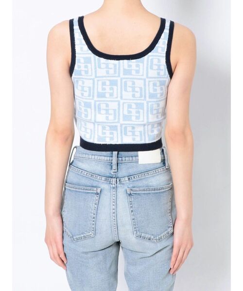 GYDA（ジェイダ）の「GG TILE PATTERN ニットタンクトップ（ニット/セーター・レディース・ブラック/ライトブルー・FREE）」の5枚目の写真