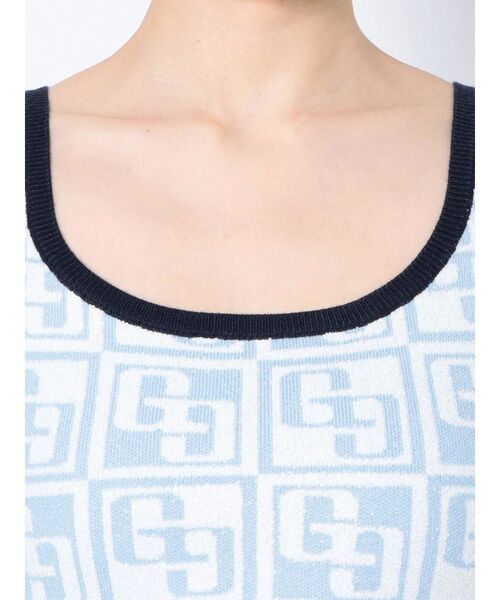 GYDA（ジェイダ）の「GG TILE PATTERN ニットタンクトップ（ニット/セーター・レディース・ブラック/ライトブルー・FREE）」の7枚目の写真