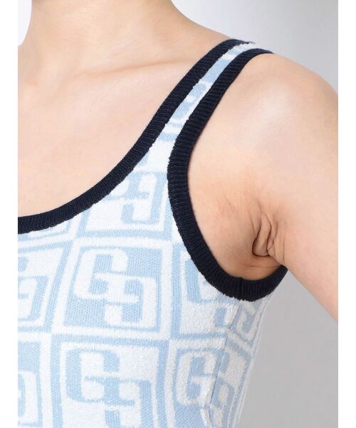 GYDA（ジェイダ）の「GG TILE PATTERN ニットタンクトップ（ニット/セーター・レディース・ブラック/ライトブルー・FREE）」の12枚目の写真