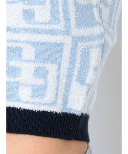 GYDA（ジェイダ）の「GG TILE PATTERN ニットタンクトップ（ニット/セーター・レディース・ブラック/ライトブルー・FREE）」の13枚目の写真