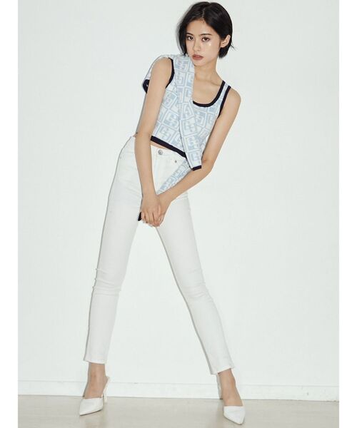 GYDA（ジェイダ）の「GG TILE PATTERN ニットタンクトップ（ニット/セーター・レディース・ブラック/ライトブルー・FREE）」の6枚目の写真