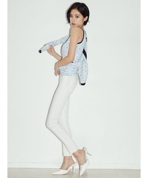 GYDA（ジェイダ）の「GG TILE PATTERN ニットタンクトップ（ニット/セーター・レディース・ブラック/ライトブルー・FREE）」の8枚目の写真