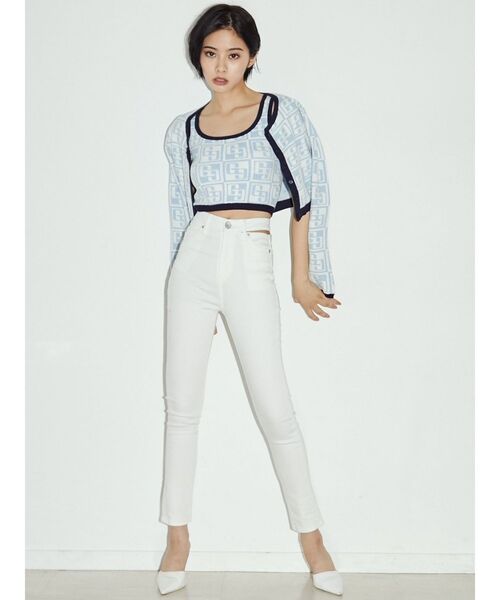 GYDA（ジェイダ）の「GG TILE PATTERN ニットタンクトップ（ニット/セーター・レディース・ブラック/ライトブルー・FREE）」の19枚目の写真