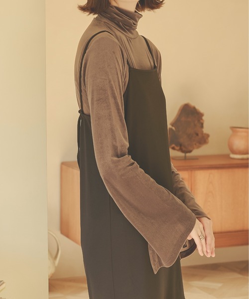 Ambre Neige(アンブルネージュ)の「シアーベロアタートルネックトップス/【WEB/EC限定商品】(Tシャツ/カットソー・レディース・アイボリー/ダークブラウン・FREE)」の8枚目の写真