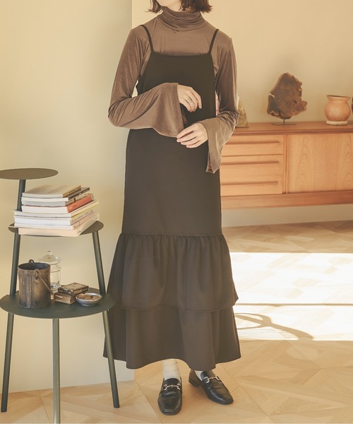 Ambre Neige(アンブルネージュ)の「シアーベロアタートルネックトップス/【WEB/EC限定商品】(Tシャツ/カットソー・レディース・アイボリー/ダークブラウン・FREE)」の10枚目の写真