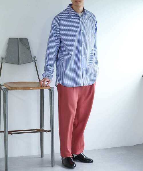 SENSE OF PLACE by URBAN RESEARCH(センスオブプレイスバイアーバンリサーチ)の「『セットアップ対応』『イージーケア』ダブルタックテーパードスラックス(スラックス・メンズ・ライトベージュ/チャコールグレー/ピンク/ブルー/オリーブ/ブラック・LARGE/MEDIUM/SMALL)」の18枚目の写真