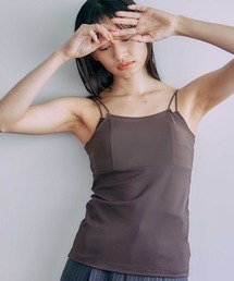 【三重県産】バッククロスパワーメッシュレイヤードキャミ/カップ付きインナー