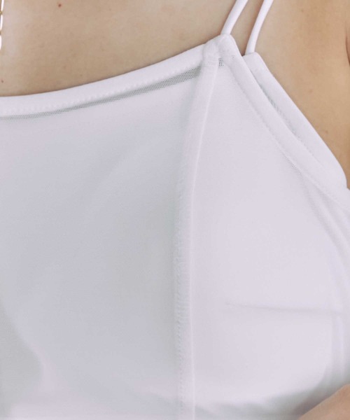 PUBLIC TOKYO（パブリックトウキョウ）の「【三重県産】バッククロスパワーメッシュレイヤードキャミ/カップ付きインナー（キャミソール・レディース・ブラウン/アイボリー/ブラック・FREE）」の19枚目の写真