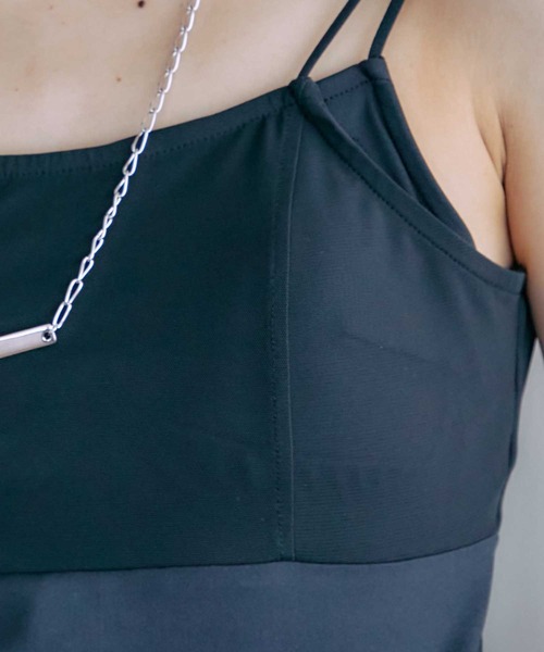 PUBLIC TOKYO（パブリックトウキョウ）の「【三重県産】バッククロスパワーメッシュレイヤードキャミ/カップ付きインナー（キャミソール・レディース・ブラウン/アイボリー/ブラック・FREE）」の12枚目の写真