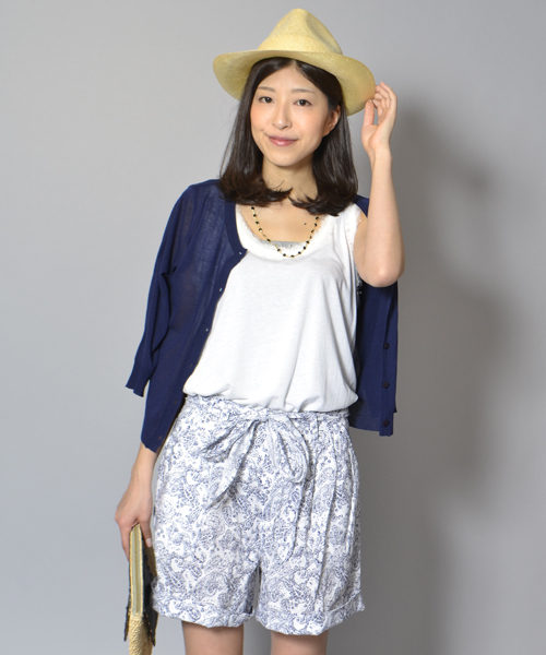 AMERICAN RAG CIE(アメリカンラグシー)の「ペイズリープリントショートパンツ/211-AMR-dms-L151-PT093(その他パンツ・レディース・ホワイト系その他/ブルー系その他・0/1)」の3枚目の写真