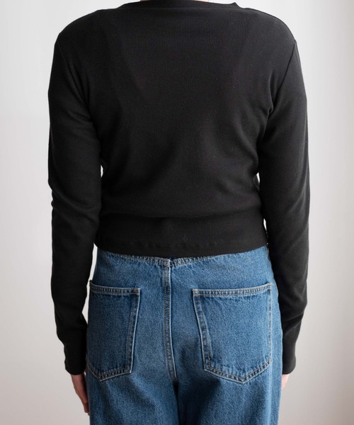 WEGO(ウィゴー)の「WEGO/ワンポイント刺繍リブトップス(Tシャツ/カットソー・レディース・ホワイト/ブラック・FREE)」の17枚目の写真