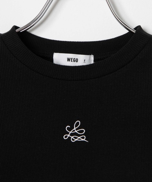WEGO(ウィゴー)の「WEGO/ワンポイント刺繍リブトップス(Tシャツ/カットソー・レディース・ホワイト/ブラック・FREE)」の19枚目の写真