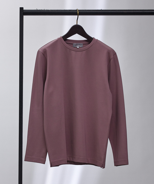 ABAHOUSE GRAY（アバハウスグレイ）の「【クルーネック】ポンチ 長袖 Tシャツ（Tシャツ/カットソー・メンズ・ホワイト/ライトグレー/ブラック/ネイビー/セージグリーン/グレイッシュブルー/スモークピンク/グレイッシュベージュ・46/48）」の8枚目の写真