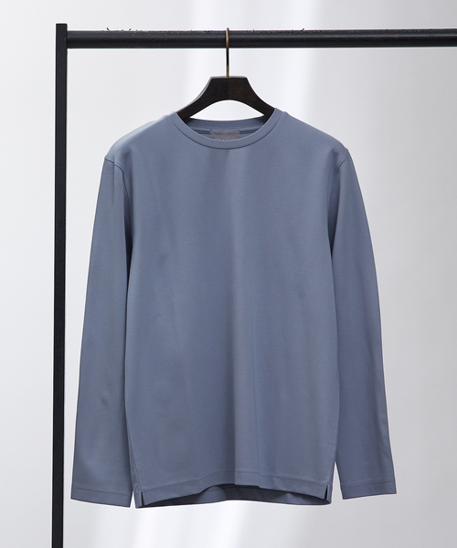 ABAHOUSE GRAY（アバハウスグレイ）の「【クルーネック】ポンチ 長袖 Tシャツ（Tシャツ/カットソー・メンズ・ホワイト/ライトグレー/ブラック/ネイビー/セージグリーン/グレイッシュブルー/スモークピンク/グレイッシュベージュ・46/48）」の7枚目の写真