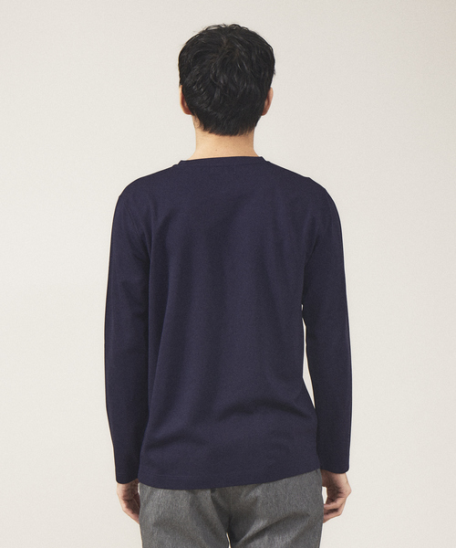 ABAHOUSE GRAY（アバハウスグレイ）の「【クルーネック】ポンチ 長袖 Tシャツ（Tシャツ/カットソー・メンズ・ホワイト/ライトグレー/ブラック/ネイビー/セージグリーン/グレイッシュブルー/スモークピンク/グレイッシュベージュ・46/48）」の10枚目の写真