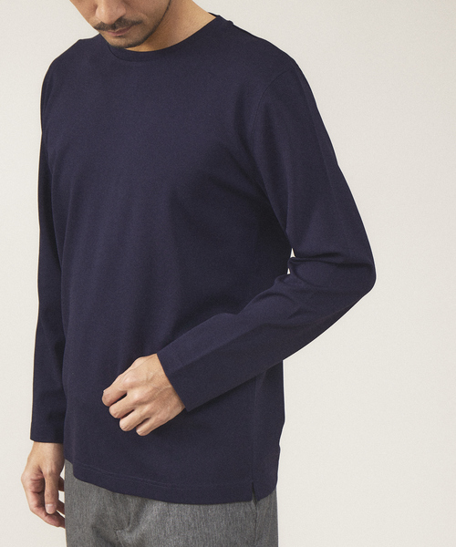 ABAHOUSE GRAY（アバハウスグレイ）の「【クルーネック】ポンチ 長袖 Tシャツ（Tシャツ/カットソー・メンズ・ホワイト/ライトグレー/ブラック/ネイビー/セージグリーン/グレイッシュブルー/スモークピンク/グレイッシュベージュ・46/48）」の12枚目の写真